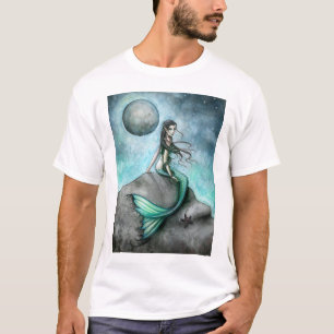 Dark Moon Gothic Mermaid Fantasy Art T-Shirt