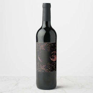 Dark Moon Phases Wine Label