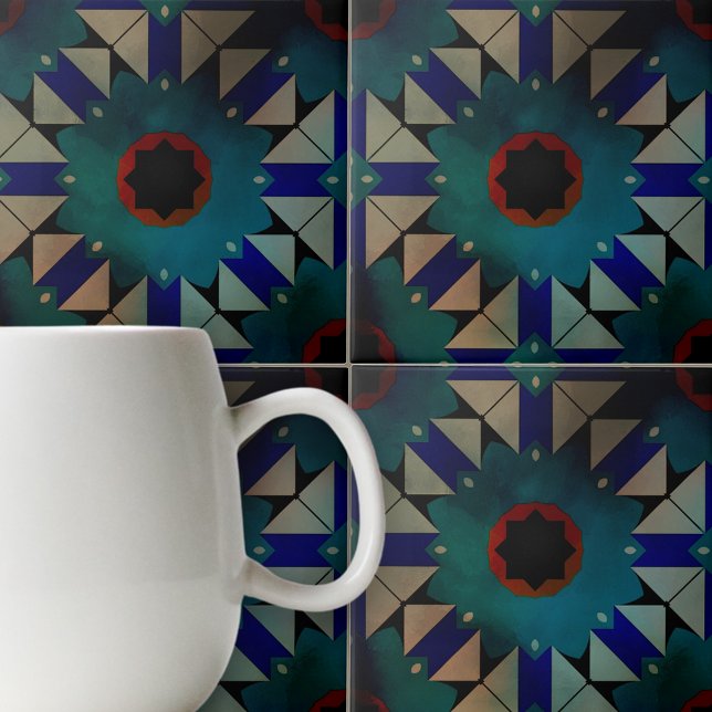 Dark Moorish Symmetrical Geometric Pattern  Tile (Creator Uploaded)