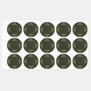Dark Moss Green Geometric Circle Labels