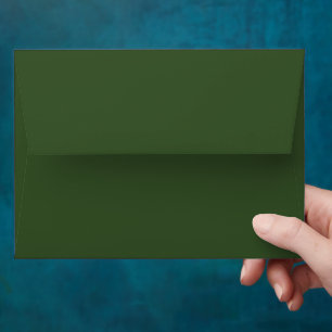 Dark Moss Green Solid Color  Envelope