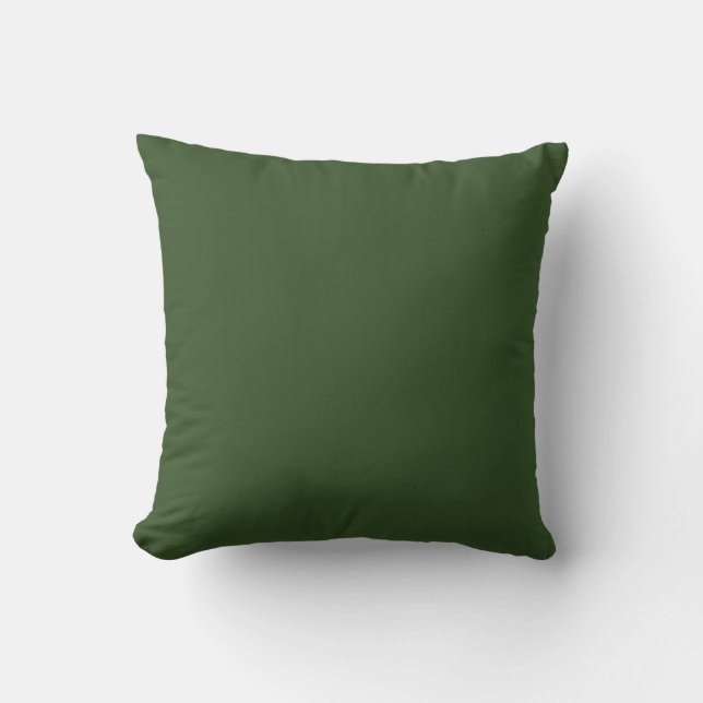 Dark Moss Green Solid Colour Cushion (Front)