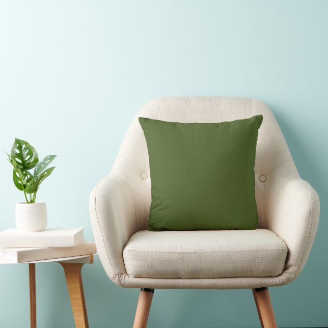 Dark Moss Green Solid Colour Cushion (Chair)