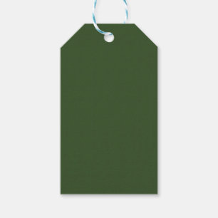 Dark Moss Green Solid Colour Gift Tags