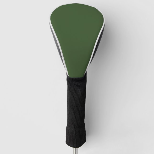 Dark Moss Green Solid Colour Golf Head Cover (Front)