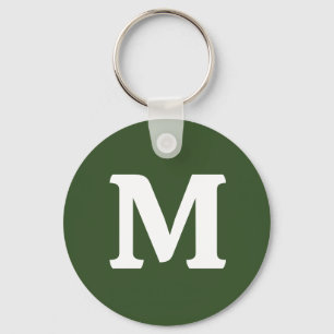 Dark Moss Green Solid Colour Key Ring