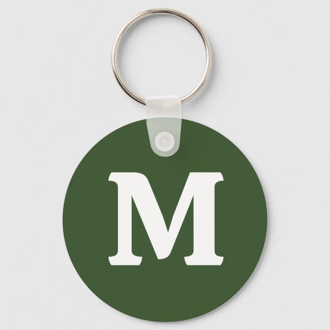 Dark Moss Green Solid Colour Key Ring (Front)