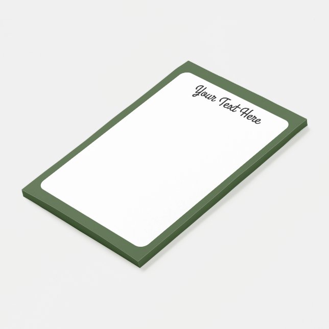 Dark Moss Green Solid Colour Post-it Notes (Angled)