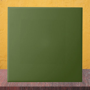 Dark Moss Green Solid Colour Tile