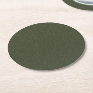 Dark Moss Green Textured Paper Coaster – Customise
