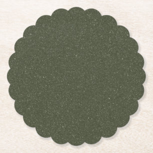 Dark Moss Green Textured Paper Coaster – Customise