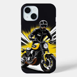 Dark Motorcyclist Adventure Design For Riders iPhone 15 Case