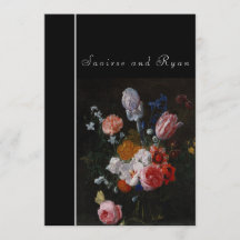 Dark Multicolor Floral Wedding Invitations