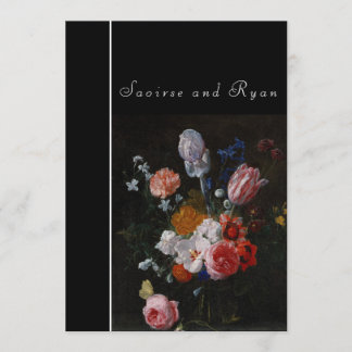 Dark Multicolor Floral Wedding Invitations