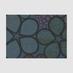 Dark Multicolored Modern Textured Circle Florals Tissue Paper