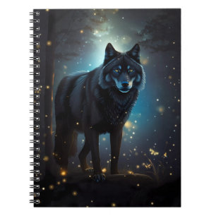 Dark Mysterious Black Wolf  Notebook