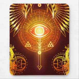 Dark Mystical Arcane Eye of Eternity Red Mouse Mat