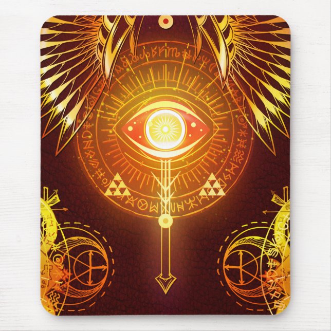 Dark Mystical Arcane Eye of Eternity Red Mouse Mat (Front)