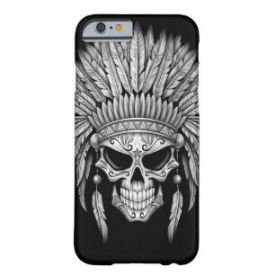 Dark Native Sugar Skull with Headdress Barely There iPhone 6 Case