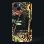 Dark Nature Scene by Vision Studio iPhone 13 Case<br><div class="desc">This dark nature scene shows a couple of butterflies and a dragonfly congregating above deep green leaves and a beautiful flower. You can almost hear the beating of wings as you study the piece. If you enjoy nature you'll enjoy this painting. Buy your copy today!</div>