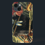 Dark Nature Scene by Vision Studio iPhone 13 Case<br><div class="desc">This dark nature scene shows a couple of butterflies and a dragonfly congregating above deep green leaves and a beautiful flower. You can almost hear the beating of wings as you study the piece. If you enjoy nature you'll enjoy this painting. Buy your copy today!</div>