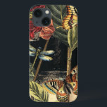 Dark Nature Scene by Vision Studio iPhone 13 Case<br><div class="desc">This dark nature scene shows a couple of butterflies and a dragonfly congregating above deep green leaves and a beautiful flower. You can almost hear the beating of wings as you study the piece. If you enjoy nature you'll enjoy this painting. Buy your copy today!</div>