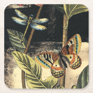 Dark Nature Scene by Vision Studio Square Paper Coaster