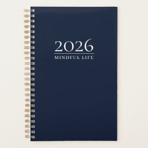 Dark Navy 2026 Planner Custom Title & Initials