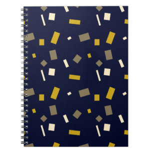 Dark Navy Blue Abstract Gradient Pattern Notebook
