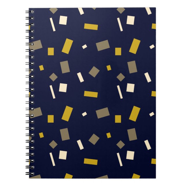 Dark Navy Blue Abstract Gradient Pattern Notebook (Front)