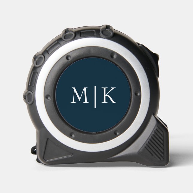 Dark Navy Blue and White | Modern Monogram 1 (Front)