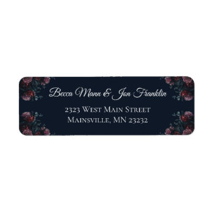 Dark Navy Blue Floral Elegant Wedding Maroon Mauve