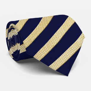Dark Navy Blue & GoldTeture Tie