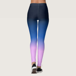 Dark Navy Blue Lilac Lavender Light Purple Ombre Leggings