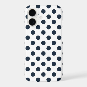 Dark navy blue polka dots