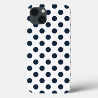 Dark navy blue polka dots Case-Mate iPhone case