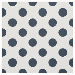 Dark navy blue polka dots fabric