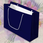 Dark Navy Blue solid minimalist Large Gift Bag<br><div class="desc">Gift Bag "Large" featuring minimalist solid Dark Navy colour "deep ocean" with personalised Name / text - elegant gift wrapping for your loved ones.</div>