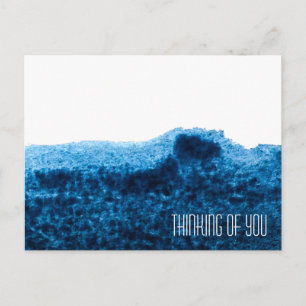 Dark navy blue watercolor minimal postcard