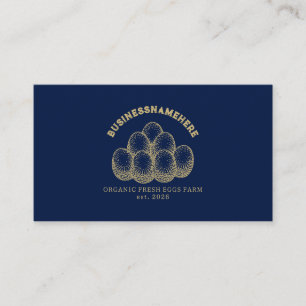 Dark Navy Chicken Eggs QR Code Business Card