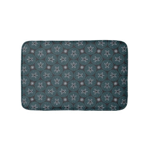 Dark Navy Denim Seaside Sand Dollar Boy's Room Bath Mat
