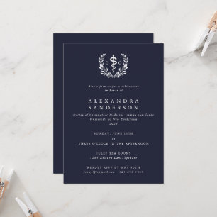 Dark Navy Doctor of Osteopathic Medicine Invitation