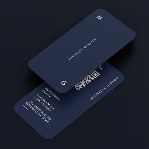 Dark Navy Modern Simple Professional  Business Card