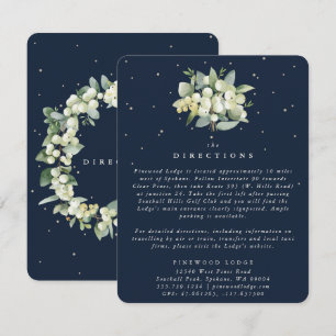 Dark Navy Snowberry+Eucalyptus Bouquet Directions Enclosure Card