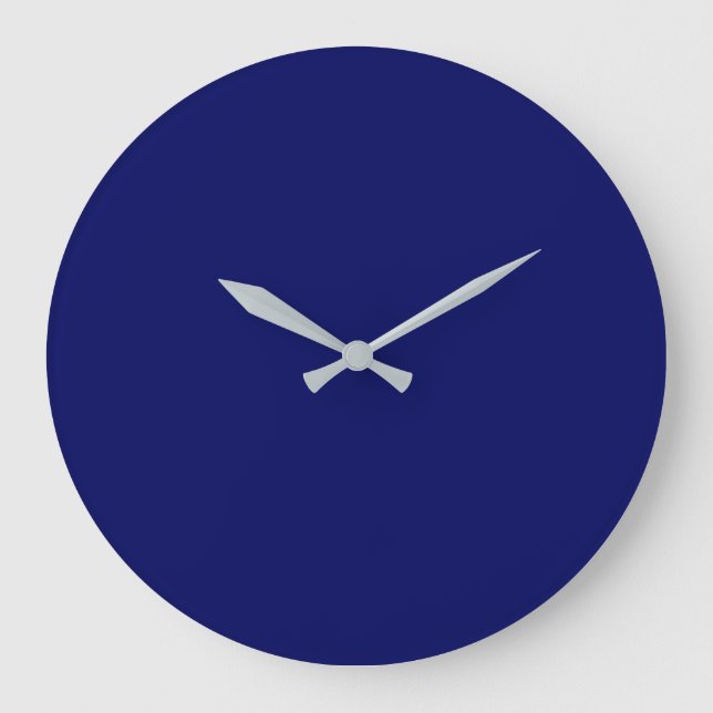 Dark Navy Solid Colour Large Clock (Front)