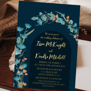 Dark Navy watercolor Floral Arch