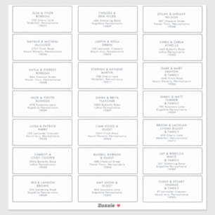 Dark Navy Wedding Guest Address labels