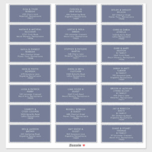 Dark Navy Wedding Guest Address Sticker
