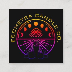 Dark Neon Esoteric Artisan Candle Company Square Business Card