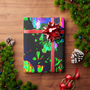Dark Neon Pattern Wrapping Paper